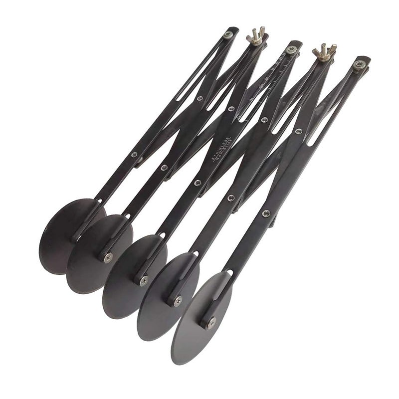 UOHGDPY Adjustable Pastry Cutter, 5 Wheel Stainless Steel Dough Divider,Non-stick coating Expandable Pizza Slicer Multi-Round Pastry Knife Baking Cutter Roller Cookie Dough Cutter Divider ï¼ˆblackï¼‰ - Image 1